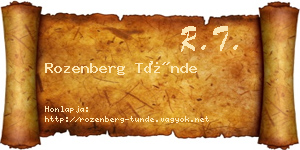 Rozenberg Tünde névjegykártya